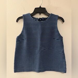 Banana Republic 100% cotton tank top blue with white stripes